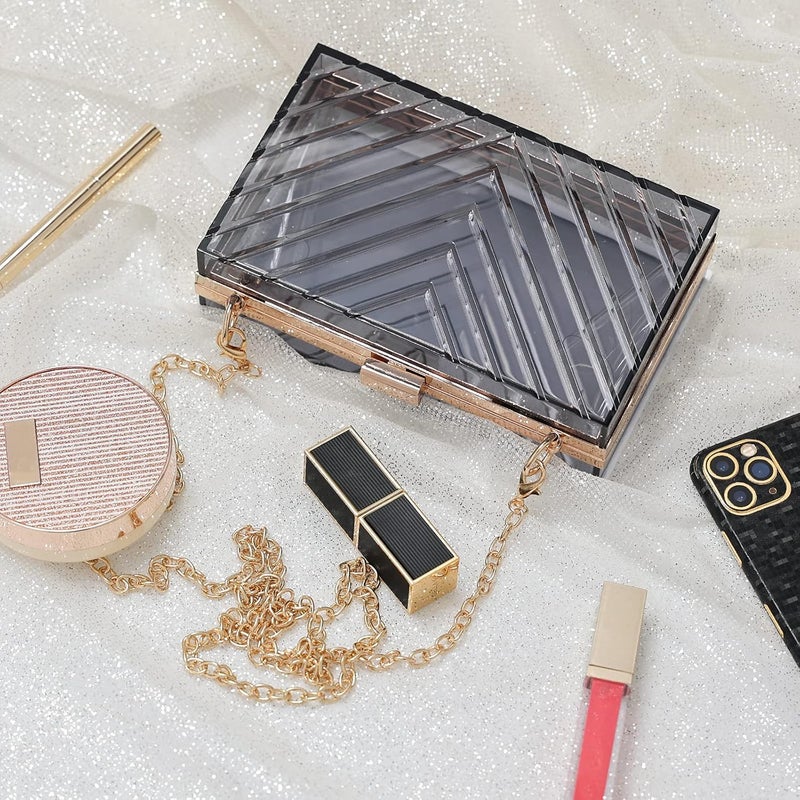 WJCD Clear Purses For Women Acrylic Clear Clutch Bag Stadium Approved - Image 5